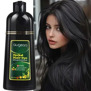 16.91oz Herbal Natural Hair Dye Shampoo for Grey Hair, 3 in 1 Instant Hair Color Shampoo, Care Shampoo, Color Your Hair in Minutes, Fluffy And Smooth Summer Formula for Both Men And Women