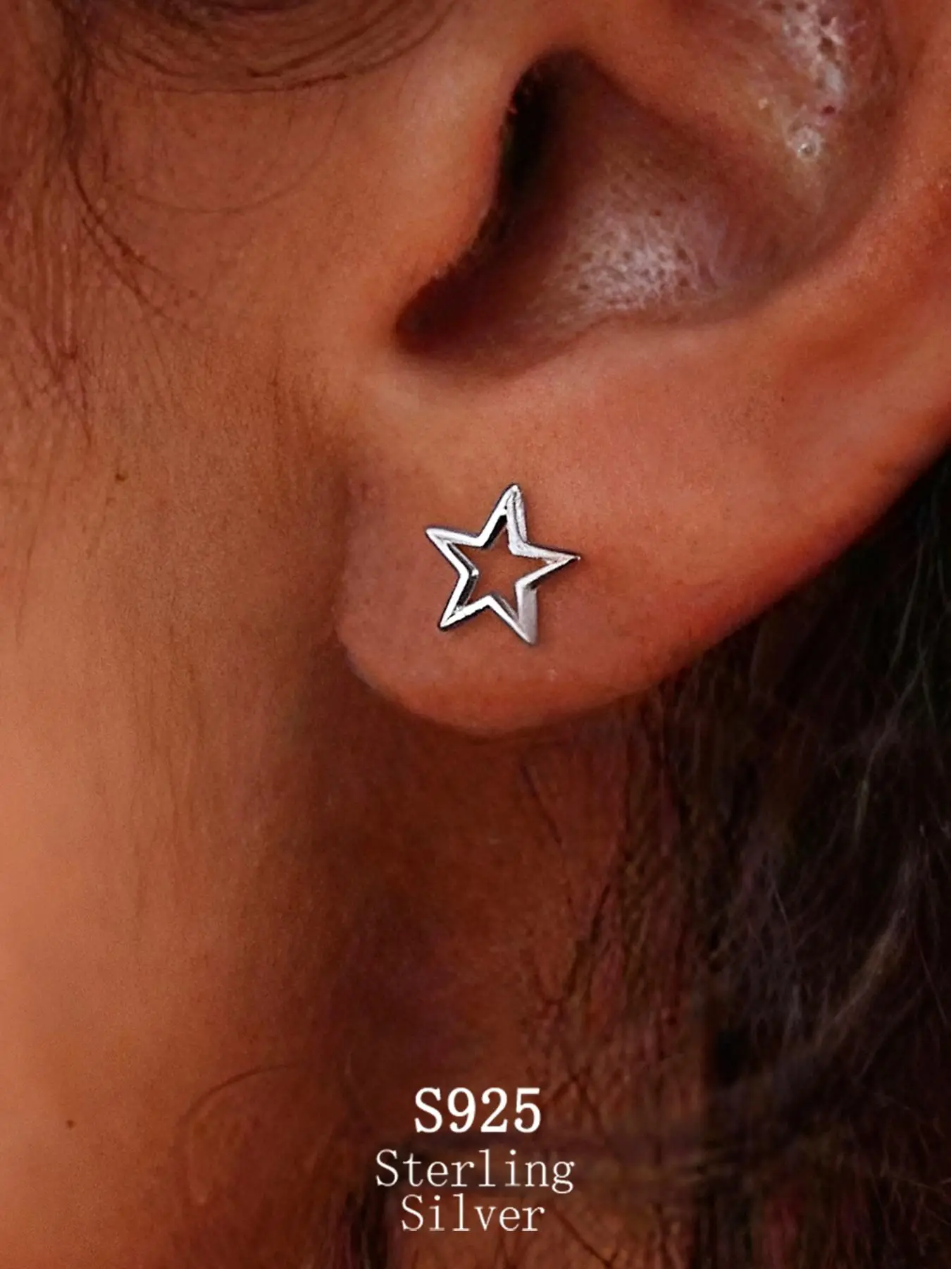 925 Sterling Silver Star Design Earrings, Simple Style Earrings for Women, Fashion Jewelry for Party Decor for Girl, Trendy Exquisite Jewelry for Birt