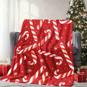 Cozy Candy Cane Christmas Blanket - Soft, Warm Flannel Throw for Naps, Camping & Travel | Perfect Holiday Gift for Friends, Family & Loved Ones