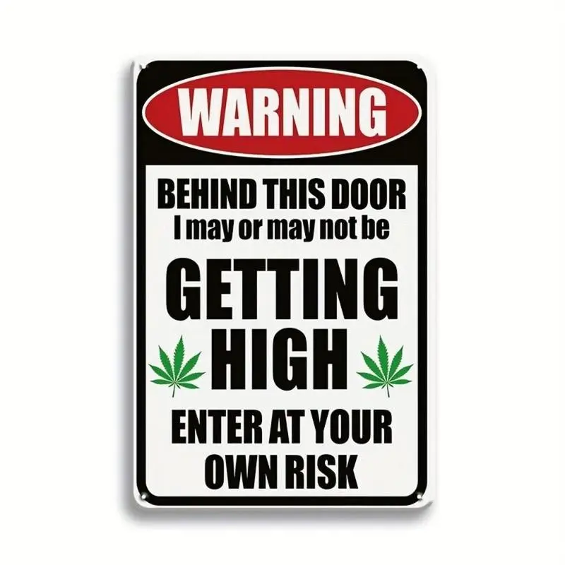 Metal Sign, Creative Warning Tin Sign, Retro Vintage Wall Decor for Home Front Door Kitchen, Room Decor, Home Decor