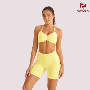 AUROLA Influence Strappy Backless Sports Bra for Women – Sexy Padded Gym Yoga Bra with Removable Cups,Backless Padded Impact Strappy Bra for Workout Gym Yoga with Removable Cups