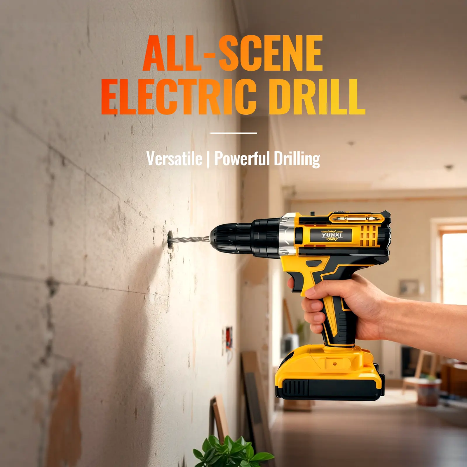Yunxi (21V) Wireless Charging Drill Tool Set drill bit set drill machine 1.5Ah Lithium-Ion Battery & Charger, Portable Multifunctional DIY Household Tool Kit