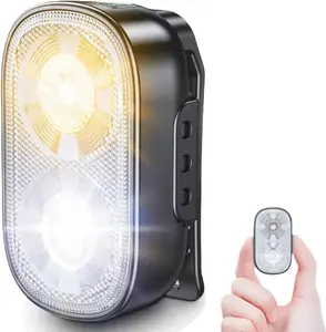 500LM Ultra Bright Mini Clip-on Flashlight Rechargeable, 10 Modes Hands-Free Pocket EDC Flashlights, Waterproof Small Keychain Flashlight, Running Lights for Runners/Emergency/Work/Walking