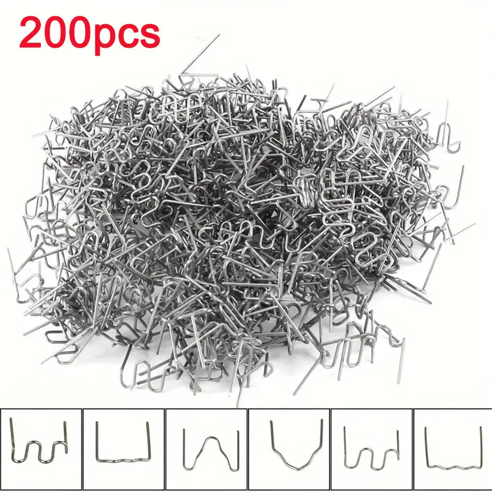 200 bumper repair nails, 50 each of 4 types of welding nails, convenient for car maintenance, durable and reliable, suitable for car maintenance welding nail tool set, Automotive Repair Kit (silver) Car Repair Tools Auto Body Tools