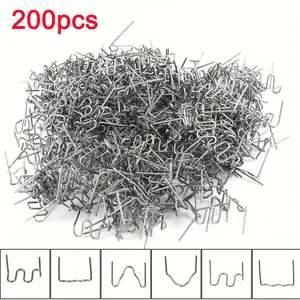 200 bumper repair nails, 50 each of 4 types of welding nails, convenient for car maintenance, durable and reliable, suitable for car maintenance welding nail tool set, Automotive Repair Kit (silver) Car Repair Tools