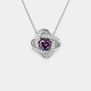 June Alexandrite Love Knot Necklace