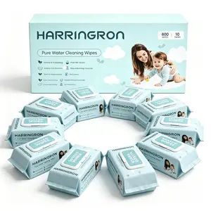 Baby wipes: 99% water-based (sensitive skin), odorless, alcohol free; 10 flip bags (800 in total) - suitable for newborns to toddlers, versatile for hands, face, and body