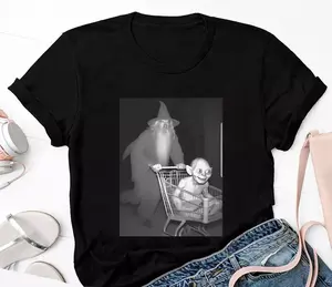 Gandalf Pushing Gollum in Shopping Cart T-Shirt