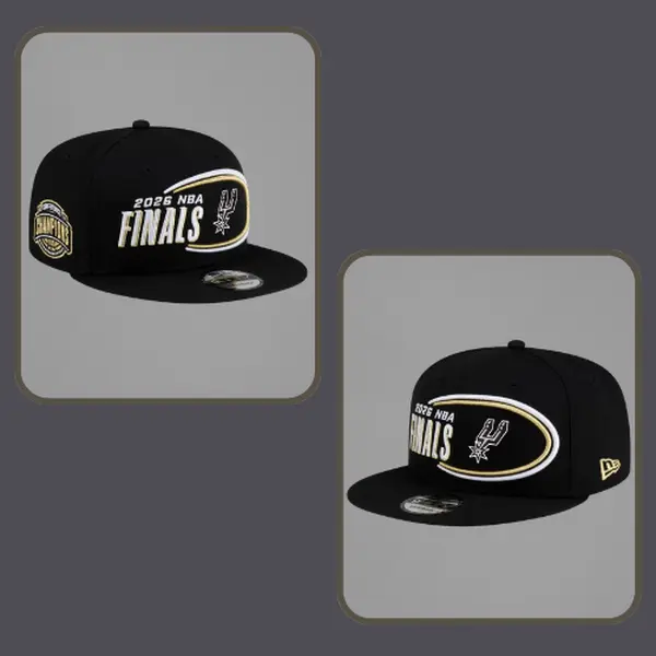 2026 NBA Finals San Antonio Spurs Snapback Hat Flat Brim Adjustable Basketball Cap Embroidered Championship Fan Cap