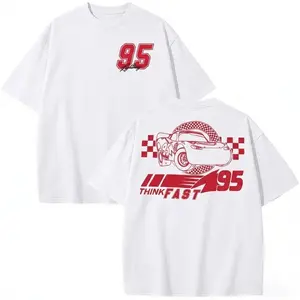 Classic Cars 95 Lightning Racer T-Shirt Magic Kingdom Vacation Top Comfortable Short Sleeve Shirt for Men Casual Fan Graphic Tee Perfect for Family Trip tiktokshopspringglowup