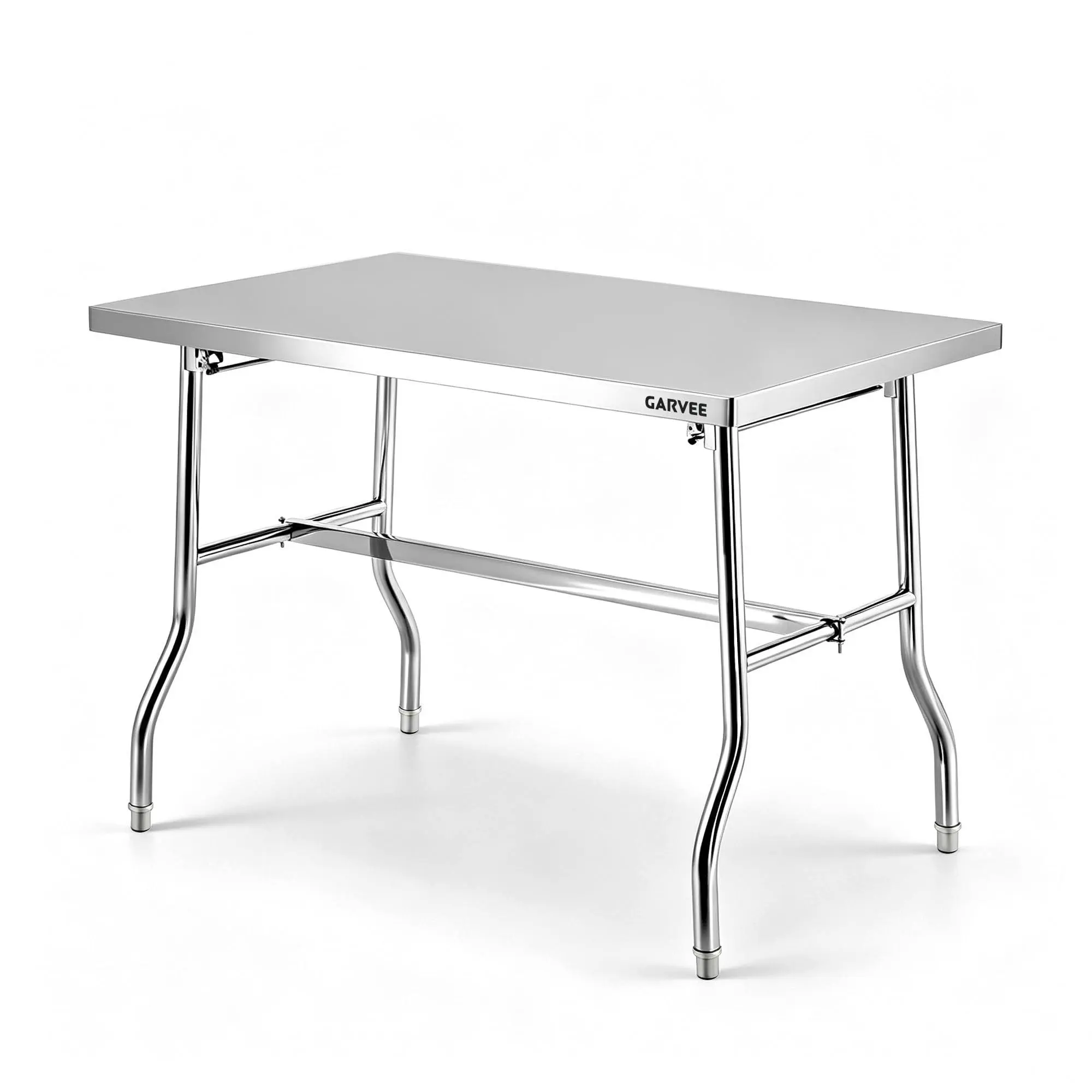 Stainless Steel Foldable Work Table, 48"x30" Prep Table for Commercial Kitchen, Restaurant & Dining, Portable Folding Table for Outdoor Camping, Picnic, Garage – Space Saving Utility Tables