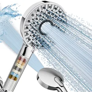 Magichome Filtered Shower Head with Handheld, High Pressure 10-Spd Detachable Chrome Showerhead with  Hose, Water Softener Filter Beads for Hard Water - Remove Chlorine, Reduce Dry Itchy Skin stainless steel