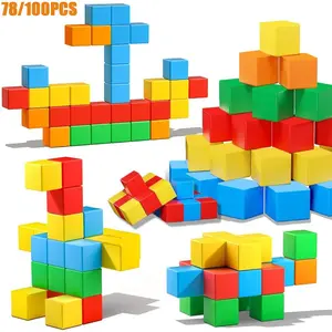 Magnetic Building Blocks Toy Set, Educational Magnetic Cubes with Vibrant Colors, Parent-Child Interactive Toy, Christmas & Birthday Gift, Creative Building Blocks, Magnetic Construction Set
