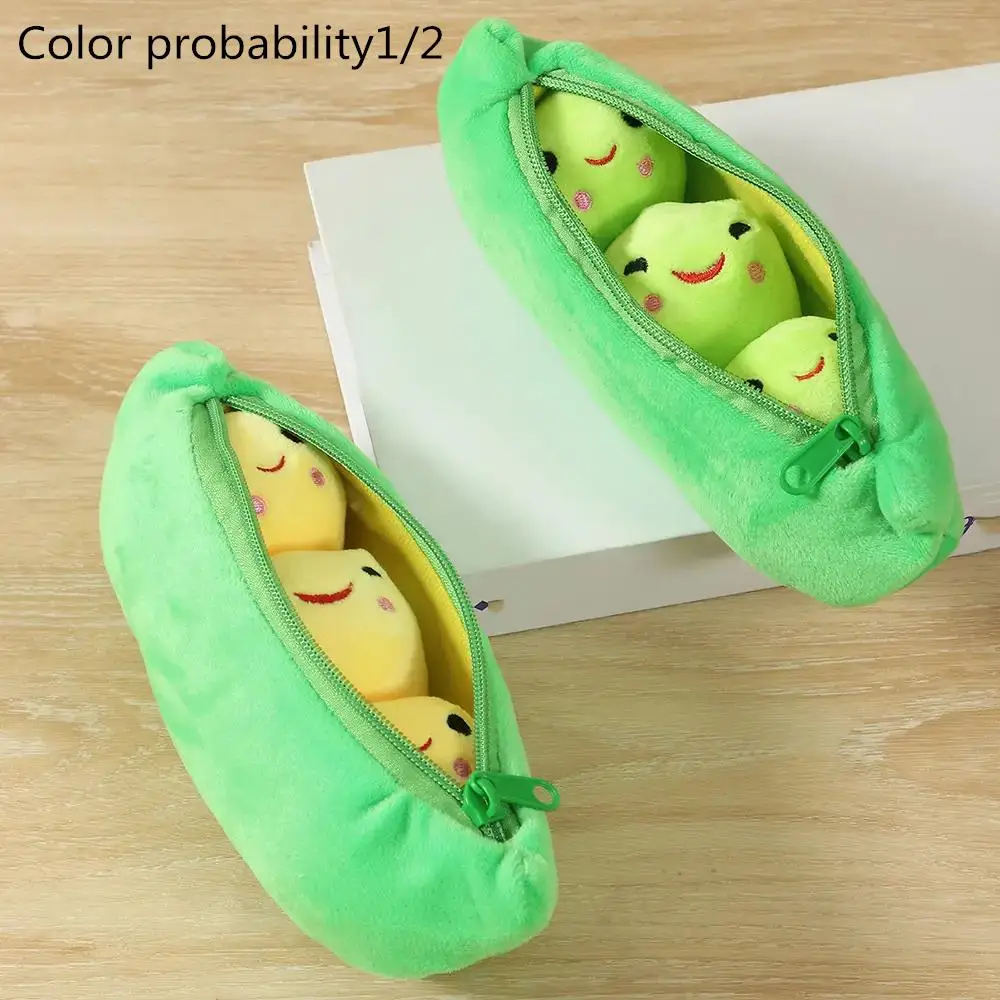 Random Color Cartoon Pea Design Pet Plush Toy, 1 Count Chewable Soft Plush Cute Dog Toy, Pet Supplies For Small & Medium Dogs & Cats, Christmas Gift