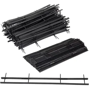 100 Packs Reclosable Binding Spines 11'' Long 1.7" Depth 4 Pin Plastic Binder Combs 200 Sheet Capacity Black Binding Strips