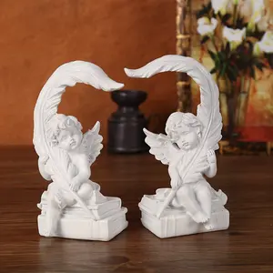 Romantic Feather Angel Ornament Living Room Bedroom Shop Desktop Decoration Couple Cupid White Prayer Angel