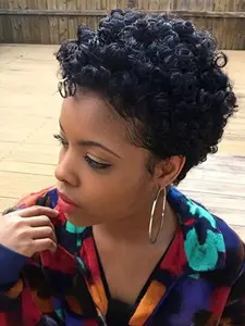 6 Inch Pixie Cut Wig 180% Density Human Hair, Short Curly Wave Wig for Women, Full Machine Made, Natural Look, Perfect for Daily Wear, Human Hair Wigs