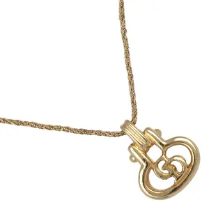Pre-owned Dior Brass Small Leather Goods CD Necklace