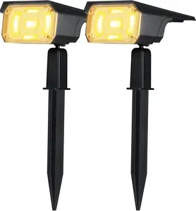 40 LEDs Spotlights,IP65  Solar  Landscape Spotlights 2-in-1 Wall Light, Outdoor Landscaping Lights Auto On/Off for Yard Garden 2Pack Warm-White