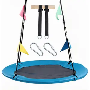 39-Inch Heavy Duty Saucer Tree Swing, 440lbs Capacity – Waterproof Outdoor Flying Swing with Adjustable Ropes, Spacious Single-Rider Design for Backyard, Patio & Camping, Suitable for Adults & Teens