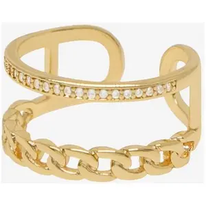Ettika Wanderer Pave Curb Link Cuff Ring