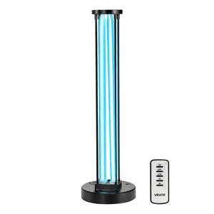 VEVOR UV Light,  110W Ultraviolet Lamp with Ozone Purifier, UVC Lamp with 30/60/120 Minutes 3-Gear Timer and Remote Control, for Room up to 600 sqft, UVO Lights for Living Room, Bedroom, Hotel, School