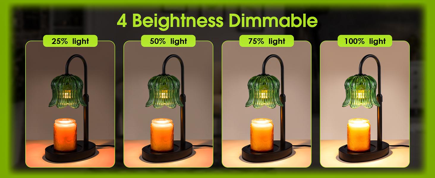 Automatic Timer Essential Oil Candle Lamp with Adjustable Height & Brightness Flameless Aroma Diffuser for Wax Melting Essential Oil Lamps Modern Home Decor Ideal for Living Rooms and Bedrooms Creates a Warm Atmosphere Year Round Flower Design