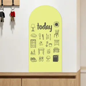 Arch Wall Decal, Minimalist Color Block Design, Easy Peel & Stick Installation, Durable Magnetic Board for Home Decor