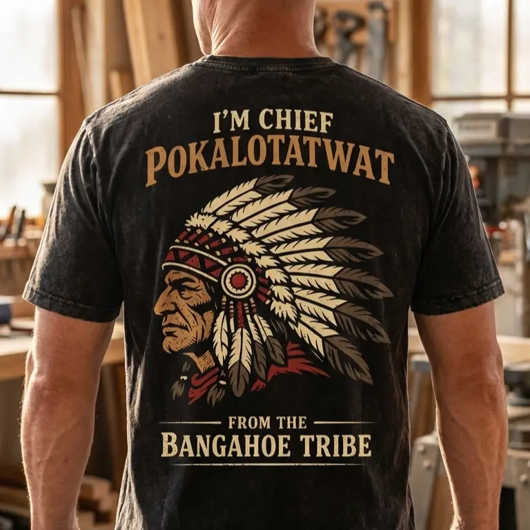 I’m Chief Pokalotawat Acid Wash Oversized Shirt, Mineral Wash Retro Vintage T Shirt, Stone Mineral Wash 90s Style Top, Distressed Unisex 100% Cotton Grunge Tee
