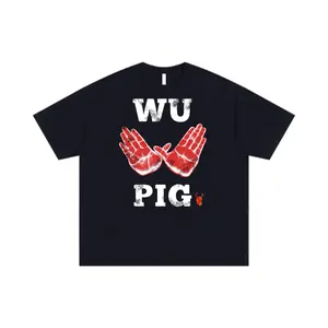 WU PIG NATION (Black)-Regular Oversized Tee