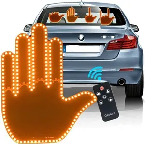 Car Hand Gesture Light with Remote Control – 11LED Modes, 4 Emojis & 4 Gestures for Trunk, Cargo Area or Ceiling, Ideal Car Accessories Gift for Men and Women