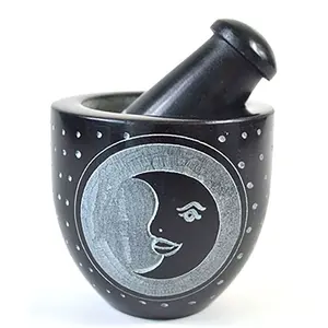 2 3/4" Moon Soapstone mortar & pestle set