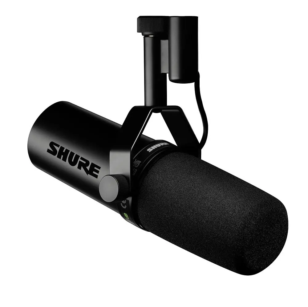 Shure SM7dB Dynamic Vocal Microphone with Built-in Preamp, Bypass Switch for Streaming Setup, Podcast Recording, Wide Frequency Response, Warm Smooth Sound, Rugged Construction, Detachable Windscreen - Black, Unclutter Your Audio Chain, Crisp 50–20Khz