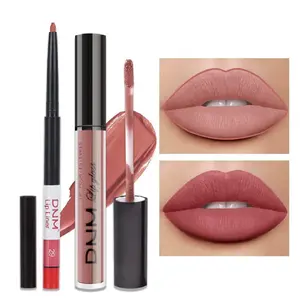 evpct 2Pcs Antique Rose Matte Lip Liner and Lipstick Pencil Makeup Set Brown Liquid Lipstick Lip gloss Stain Set Long Lasting Waterproof labiales mate 24 horas originales matte larga duracion 24 29#