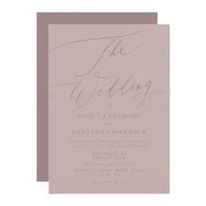 Contemporary Wedding Invitation, White Simple Invite Card, Modern Wedding Stationery, Minimal Chic Invites