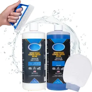 Boat & RV Restoration Fiberglass Kit - Complete Fiberglass Restorer for  & RVs - Eliminate Oxidation, Shine & Protect - Easy to Use Boat Cleaner, Long-Lasting - 4-in-1 Basic Kit