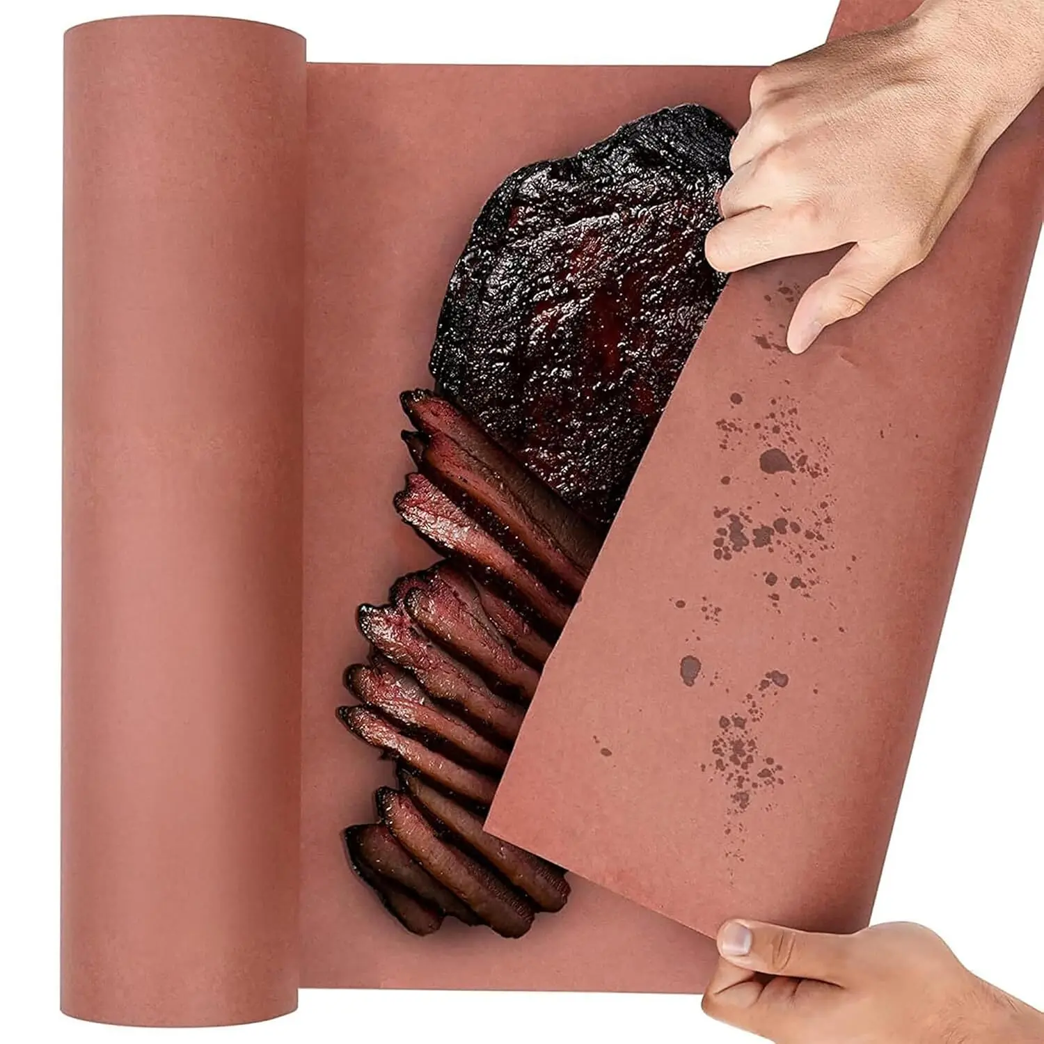 Pink Butcher Paper Roll 18"x175' (2100 Inch) - Food-Grade Peach Butcher Paper for Smoker, BBQ, Grilling, Smoking Meat - USA Made - Unbleached, Uncoated and Unwaxed