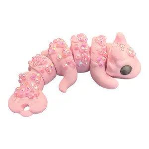 Articulated 3D Printed Light Pink Axolotl Hand Rhinestoned
