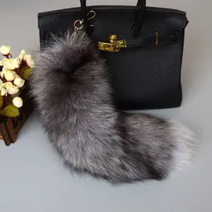 Kawaii Gothic Modacrylic Fox Tail - Oversized Fluffy Bag Charm - Aesthetic Anime Cosplay Accessory for Raves & Conventions - Cruelty-Free Fur