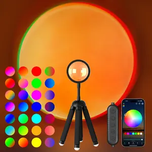 Multichrome Moon-Shaped Light-Up Novelty Sunset Lamp Projector with APP Control, 360-Degree Rotation, Multicolor LED Lights for Room Mood Lighting, Bedroom Decor & Christmas Gifts for Women, Light-Up Novelty Lighting, Moon-Shaped Novelty Lighting
