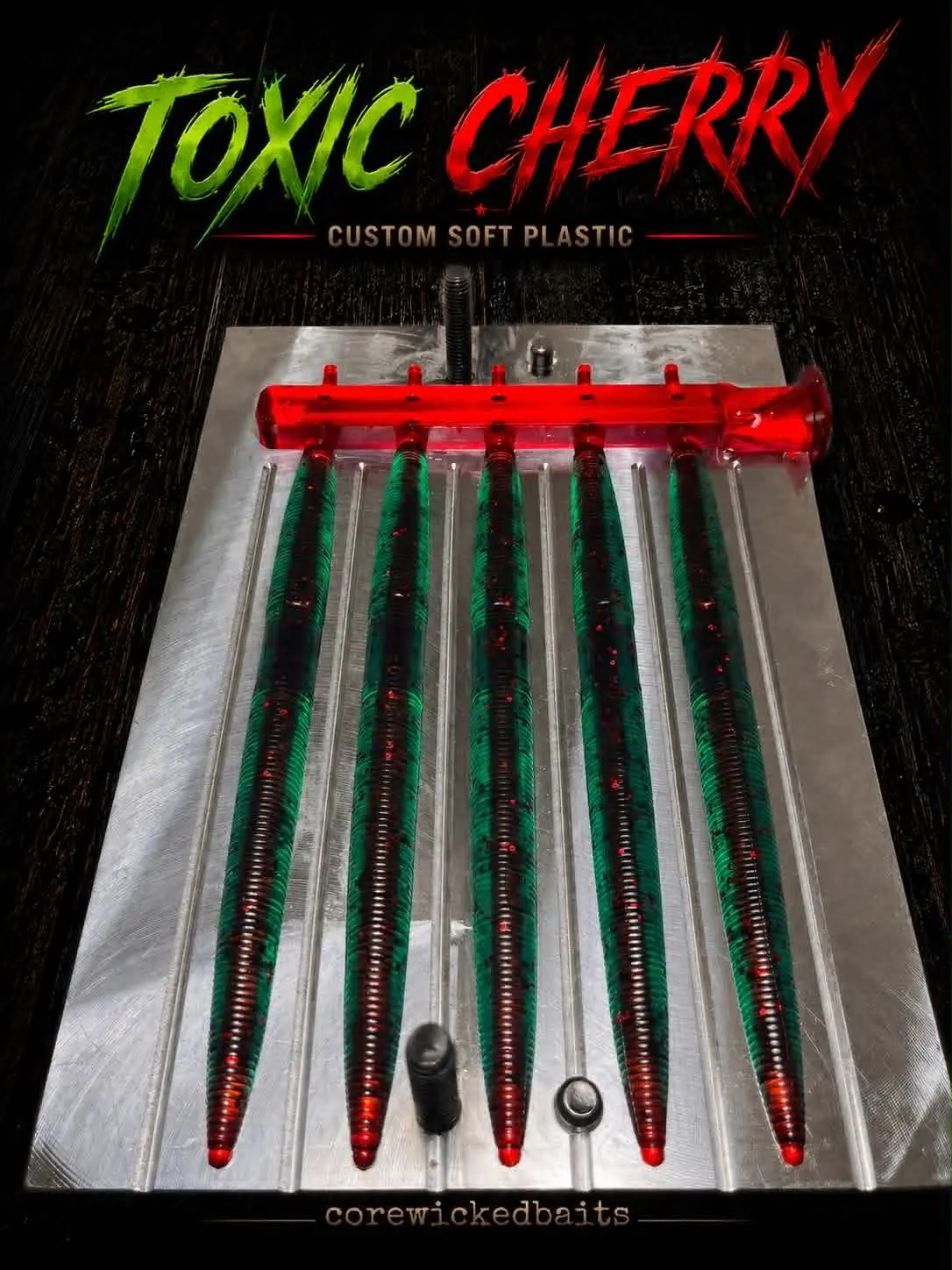 Toxic Cherry - 5" Custom Soft Plastic Stick Bait