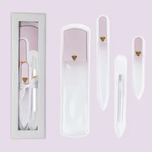 Bona Fide Beauty Glass Nail File Starter Kit in Rose - Manicure and Pedicure Refreshed Nail Care  - For At Home Nail Care - Cuticle Care Feet Care Basic Natural Nail Tools - Gentler Reusable Seals Keratin Layers of Natural Nails Smooths Skin