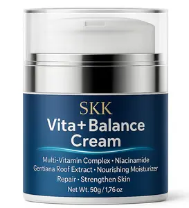 SKK Face Moisturizer with Peptides, Collagen & Hyaluronic Acid – Anti-Wrinkle, Firming & Hydrating Daily Cream for All Skin Types, 1.7 oz