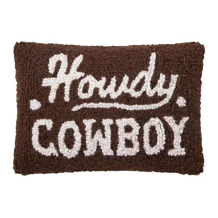 Peking Handicraft 30AV675C12OB 8x12 in. Cowboy Theme Poly Fill Hook Pillow, Multi-Color, Ideal for Whimsical Home, Room & House Decor