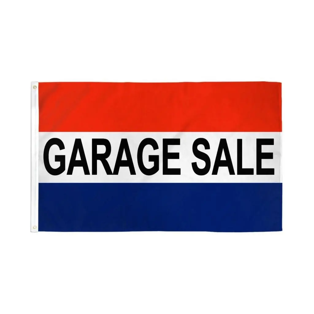 3x5ft Hangable Polyester Garage Sale Hanging Banner - Polyester Backdrop, Bold Colors, Header Tape, Printed, Outdoor Display for Home & Festive Party Supplies, Hanging Banners, Polyester Backdrop Banner