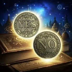 2pcs Yes or No Decision Coins, Flip Choice Answer Coins for Uncertain People, Fun Metal Prediction Coins, Perfect Gift & Daily Use