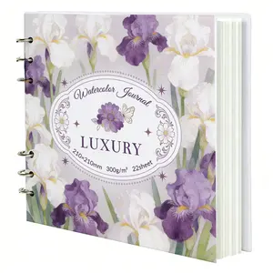 High-End Floral Hardcover Watercolor Pad, Acid-Free Paper, 22 Sheets, Ideal for Gouache & Illustrations, Perfect Gift for Artists