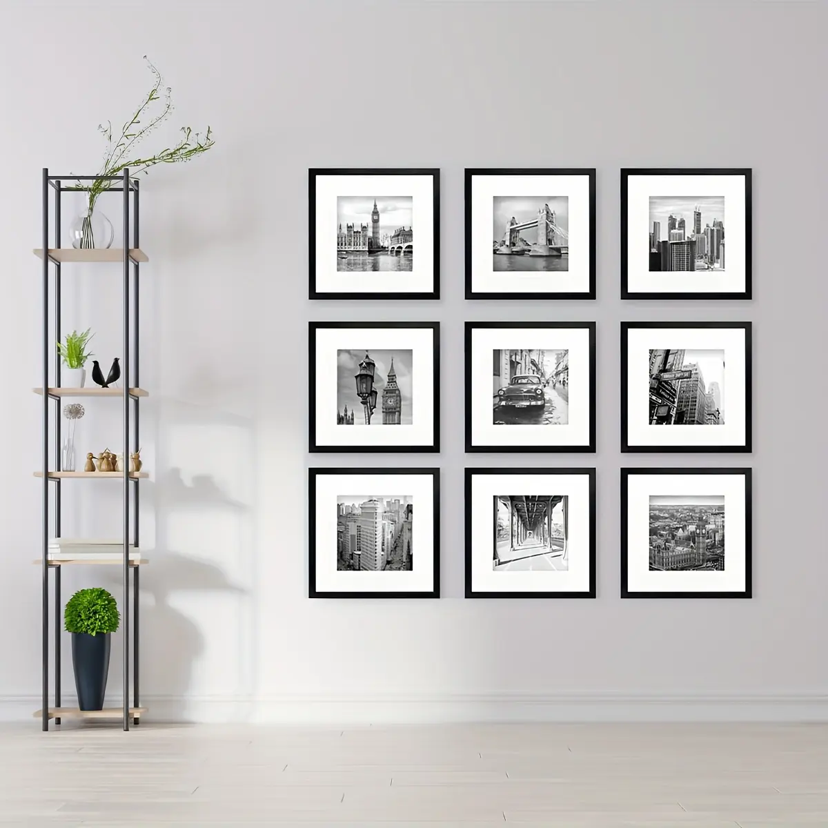 3pcs/set of white and black square frames 8*8in and 12*12in decorative photo frames, which can be given to friends and family as holiday gifts, suitable for hanging on the walls of corridors and living rooms, photo paper is not included.
