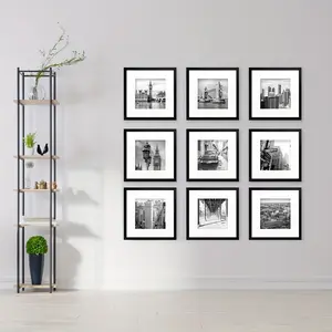 3pcs/set of white and black square frames 8*8in and 12*12in decorative photo frames, which can be given to friends and family as holiday gifts, suitable for hanging on the walls of corridors and living rooms, photo paper is not included.