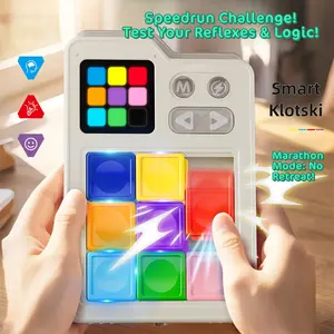 Christmas electronic Klotski puzzle toy, slide puzzle, with electronic game sound effects, gradually increasing in difficulty, portable travel game for boys and girls, an excellent classroom reward and gift for birthdays, Christmas, or back-to-school occa